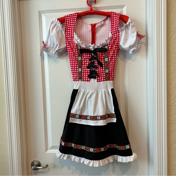 Spirit Oktoberfest Adult Beer Garden Babe Costume Sz L Lacing Back Tie Read - Picture 1 of 8